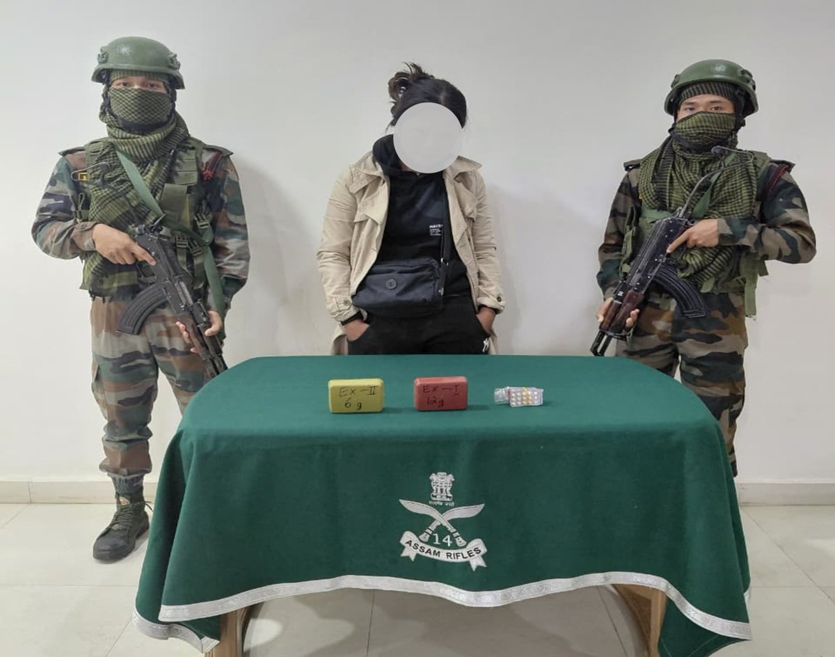 official_dgar's tweet image. ASSAM RIFLES, ZOKHAWTHAR POLICE RECOVER DRUGS WORTH ₹13.50 LAKH
#AssamRifles, in coordination with Zokhawthar Police Department, launched a joint operation at from General Area Iron Gate, Zokhawthar, Champhai District, Mizoram on 03 May 2026. During the operation, the team