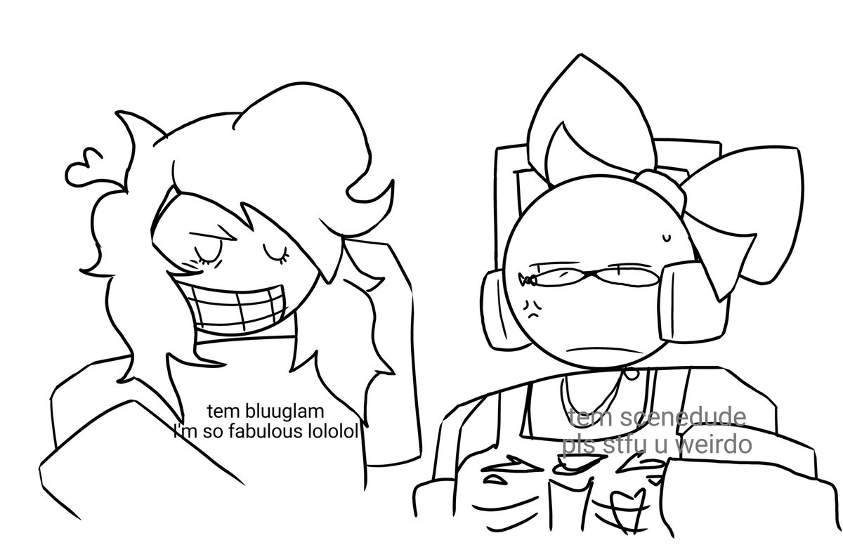 serenlolol101's tweet photo. I'm sure they'll get along.... maybe

@PhyllizVi_Lol bluudude belongs to her, scenedude is mine https://t.co/pCKyTsFWsV