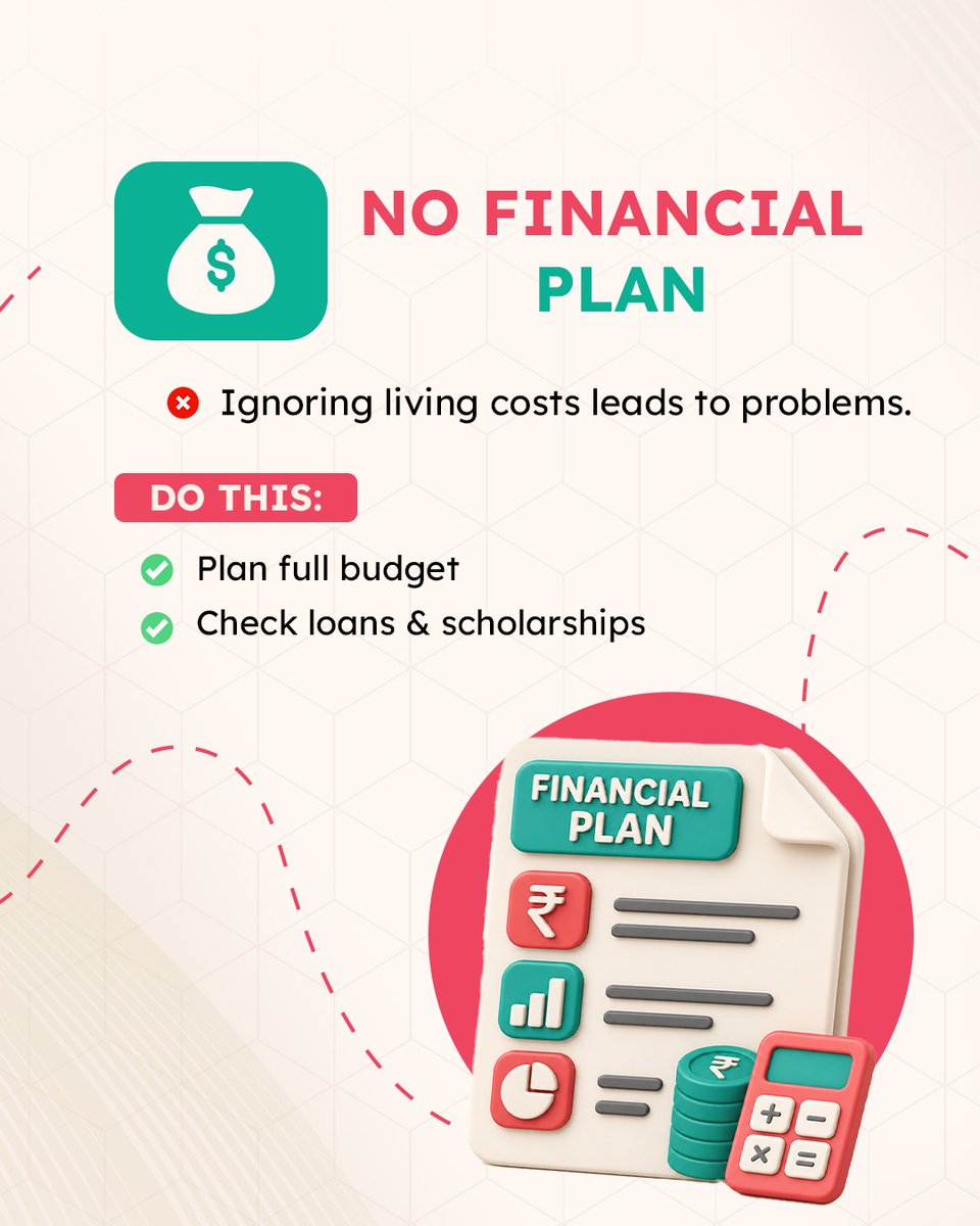 studynxtabroad's tweet photo. No financial planning
Ignoring living costs = problems later
👉 Plan budget + loans + scholarships https://t.co/47NUpOlf0E