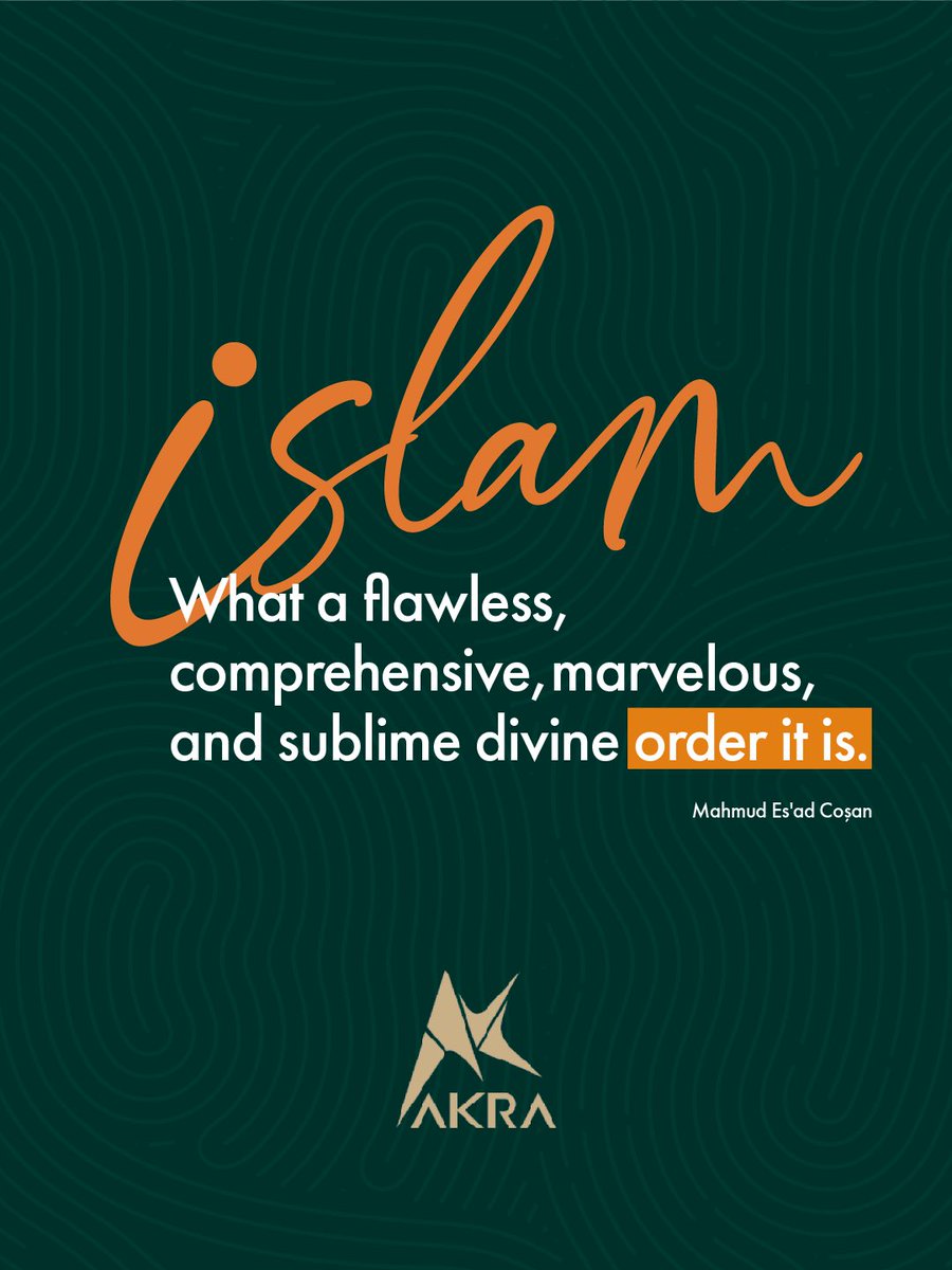 Akramedia_EN's tweet image. ISLAM

What a flawless, comprehensive, marvelous, and sublime divine order it is.

Our Teacher, A beloved guide of hearts , and our Murabbi

Mahmud Es’ad Coşan

#islam #spirituality #sufism #islamicwisdom 
#heart