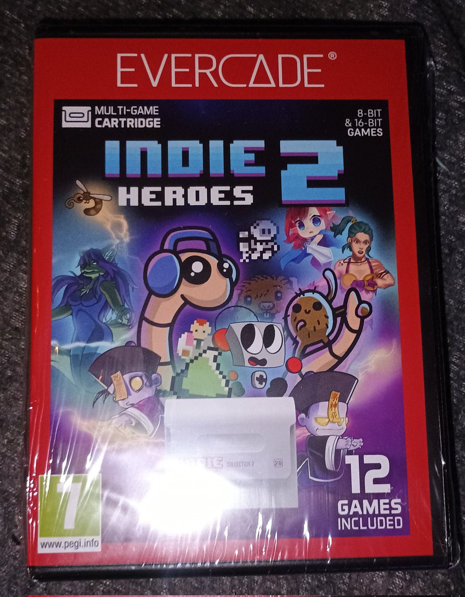 TheCalumity's tweet image. My other Evercade cart showed up today! Indie Heroes 2, I picked it up mainly for Nix and Anguna. Excited to dive in! #Evercade #Gaming #VideoGames