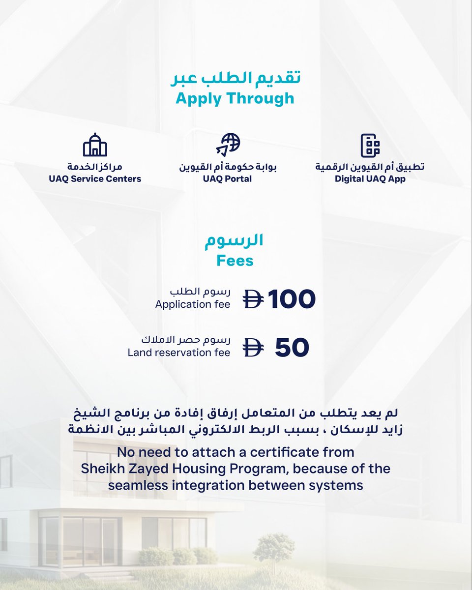 Digitaluaq's tweet photo. اصبح بإمكان مواطني دولة الامارات التقديم على خدمة ارض منحة (سكنية) عبر تطبيق ام القيوين الرقمية و بوابة حكومة ام القيوين. https://t.co/HIBT7OfTl7