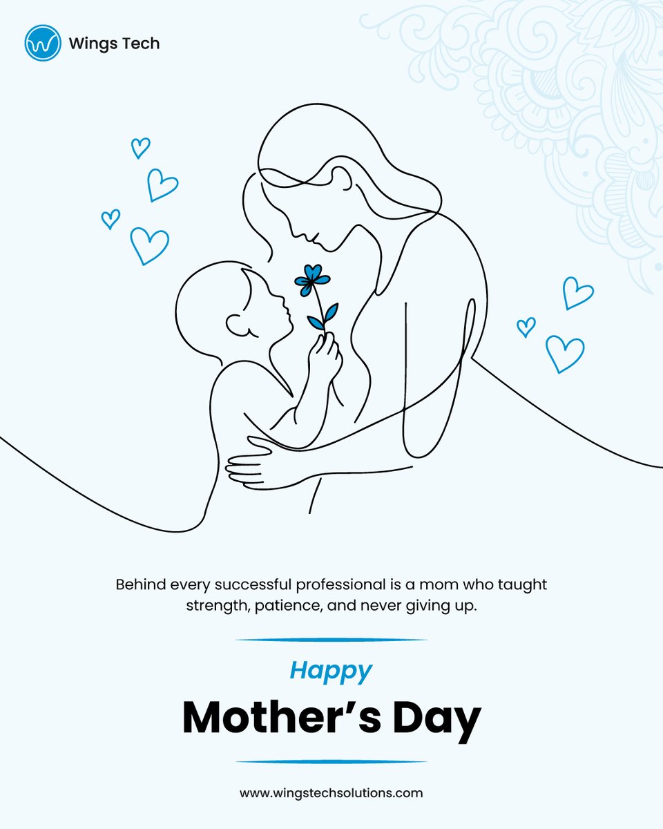wingstech's tweet photo. Celebrating the unconditional love, strength, and guidance that shape every success story 💙 

Happy Mother’s Day to all the amazing moms! 💐👩‍👧

#WingsTech #MothersDay #HappyMothersDay #UnconditionalLove https://t.co/gwUoOnFWzt