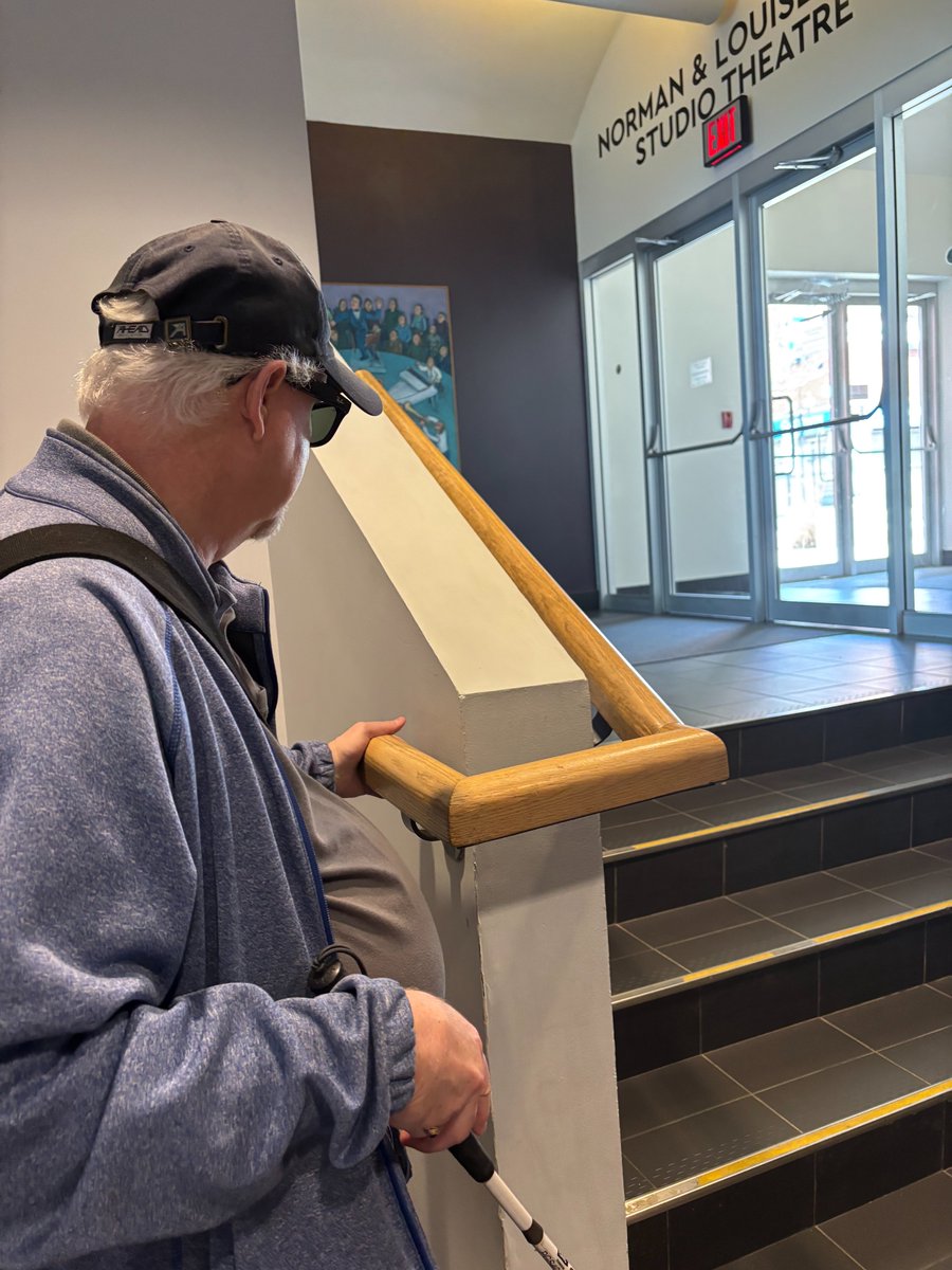 AHA_Hamilton's tweet photo. AHA! members Tim and Mya were joined by McMaster Civil Engineering researchers, Drs. Samir Chidiac and Mouna Reda in an accessibility walk-through of Theatre Aquarius today. We are excited to work with the theatre to make the arts accessible to Hamiltonians of all abilities! 🎭 https://t.co/KkZIRhKqhO