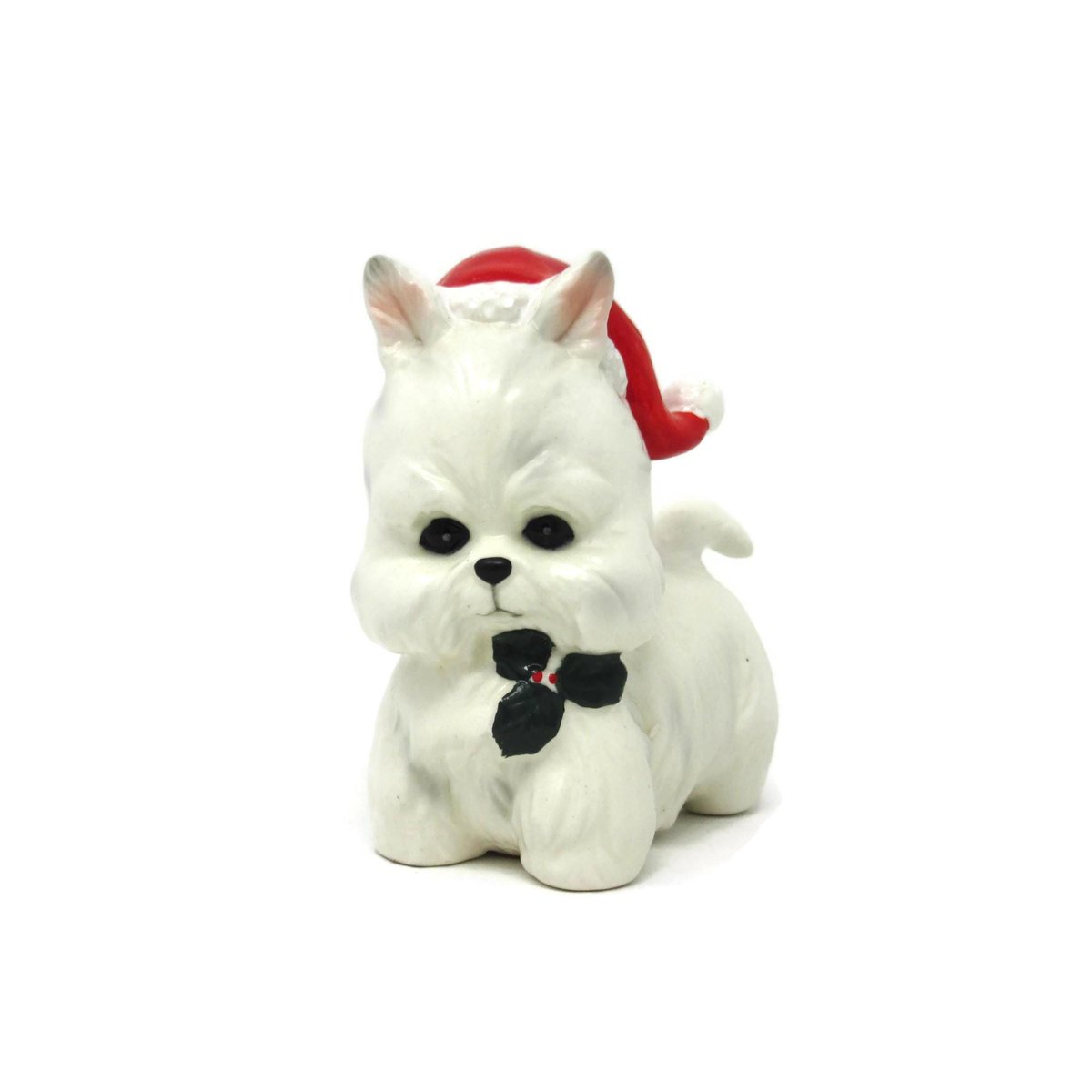 antiquelove22's tweet image. Vintage Lefton Christmas Dog Figurine with Santa Claus Hat and Green Holly Berry Collar Festive Holiday Decoration Westie Terrier Gift Idea tuppu.net/152d4ae2 #Etsy #vintage #etsyseller #LeftonFigurine