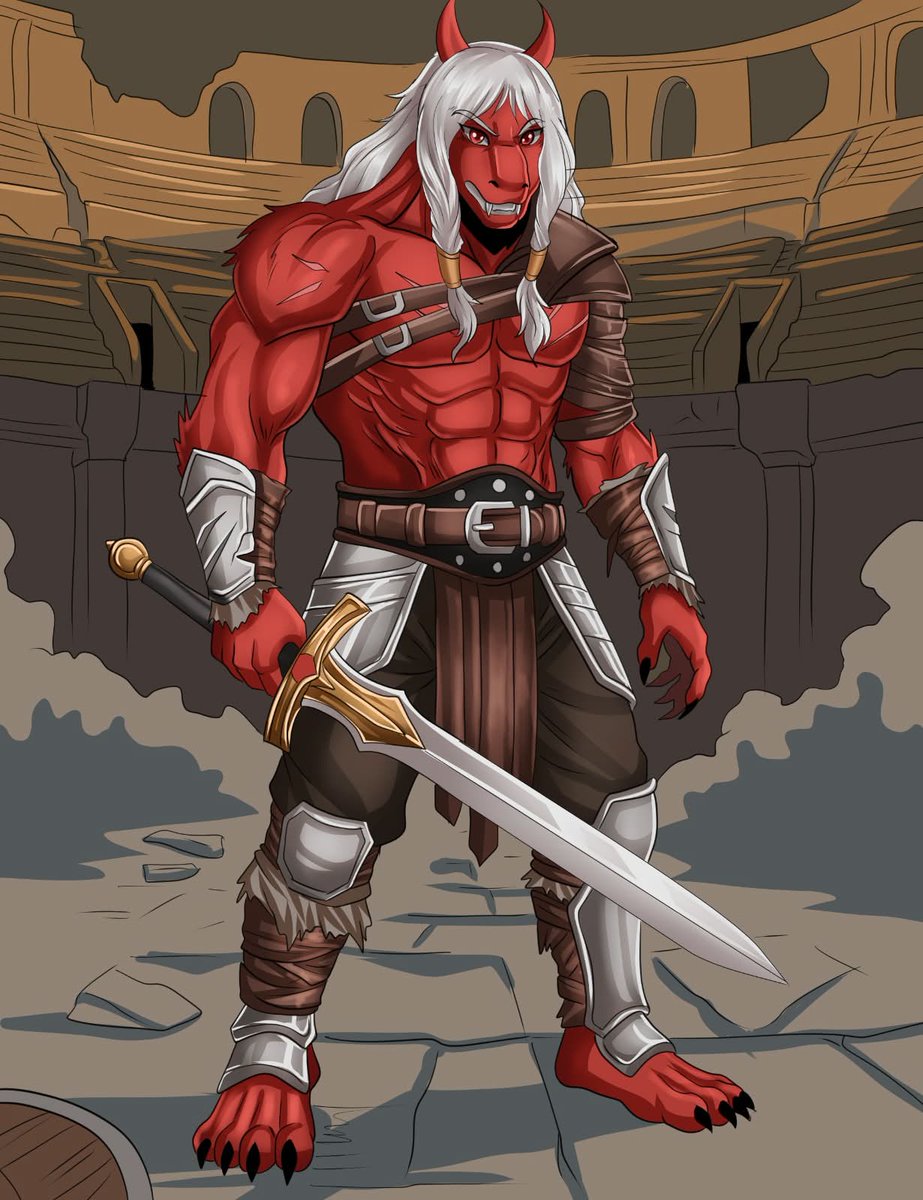 My new OC, a Dragonborn gladiator named Thorn.

Artist: <a href="/NexusArts0/">NEXUS (Commission Open)</a>