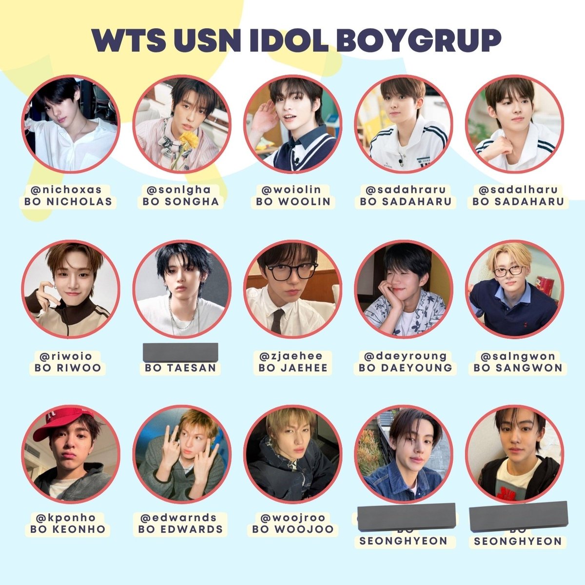 ileevan's tweet photo. @nightscribes @baseawan Usn gen 5 nya kak. Ada Keonho, riwoo, daeyoung, jaehee, sangwon, edwarnds, hanjin, youngjae, hantaesan, minje, tokuno, Euijoo, sama smtr https://t.co/dAUOTheOyz