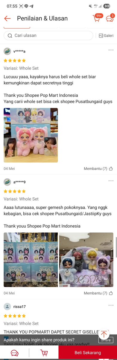 Jujur janggal ni orang, jangan beli popmart x aespa di pusatbungaid/jastiipky ini ya guys, udah ngerauk di shopee ngerauk jg di tokped