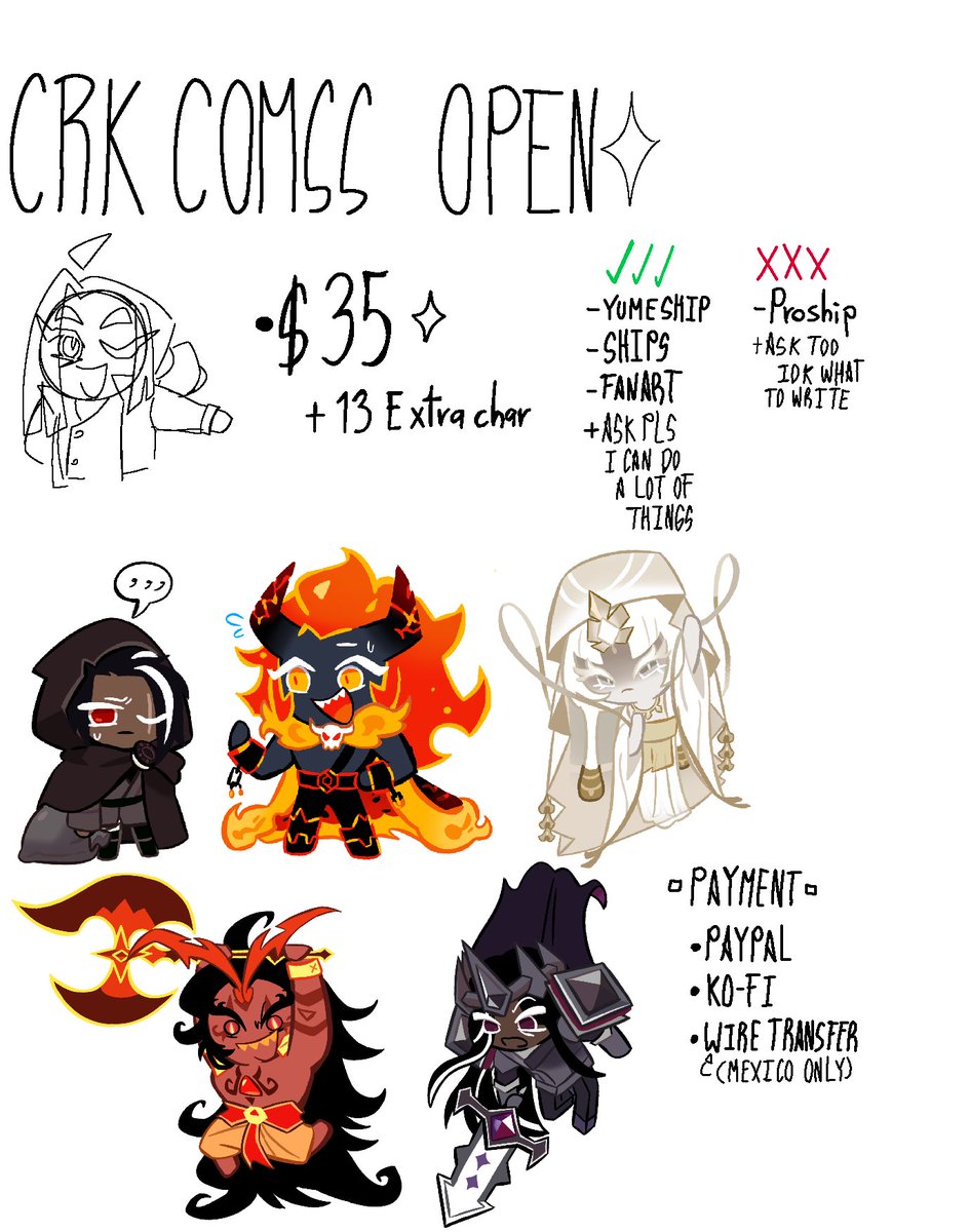 HotGlaciar's tweet photo. GUYS remember that i have c/o/m/m/s/s open in crk style, part of the money it's for my dog and some things that i need from time to time

i can Cookiefie your ocs or any character you would like, be free to ask anything:3 https://t.co/R0BXdeldzi