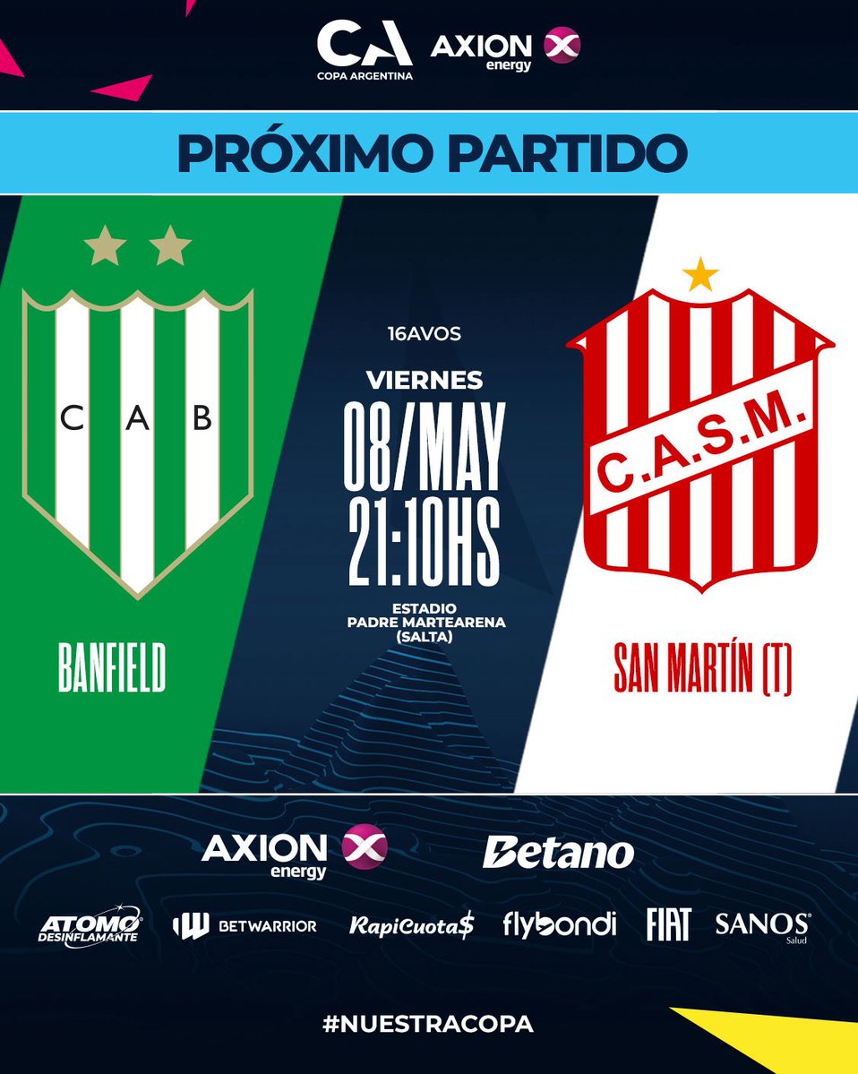 El viernes #Banfield jugará su partido 35 de <a href="/Copa_Argentina/">Copa Argentina AXION energy</a> desde 2011 a la fecha. En 12 oportunidades (salvo en 2018) jugó 16vos de Final, logrando pasar a octavos en 6 ocasiones (2013, 2014, 2017, 2021, 2022 y 2024). Será la primera vez en esta competencia que juegue en Salta.