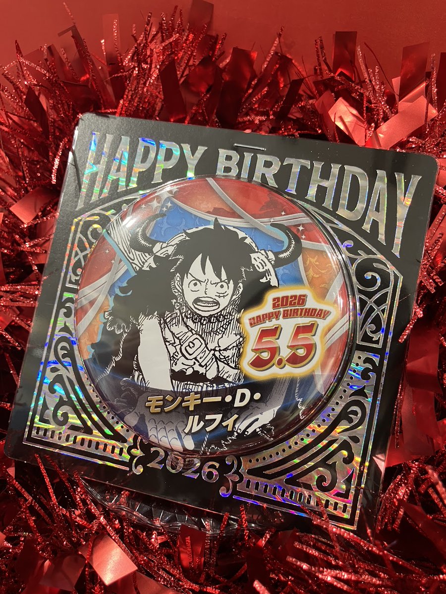 新商品】原画商品 モンキー・D・ルフィ ・バースデイ缶バッジ 550円
