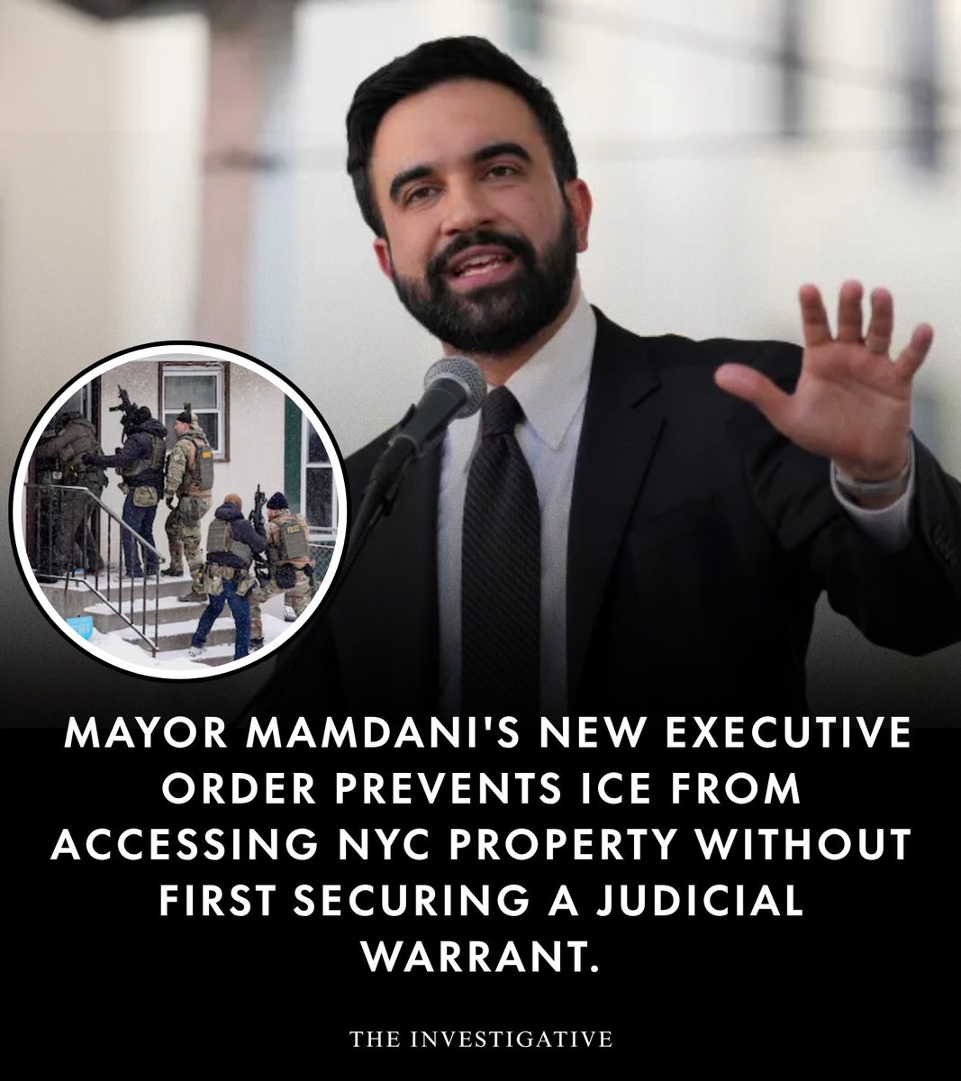AnonymousNewsHQ's tweet image. NYC Mayor Zohran Mamdani has signed an executive order that blocks ICE agents from entering New York City property without a judicial warrant.

#sanctuary #NYC #immigration #civicaction #justice #fblifestyle