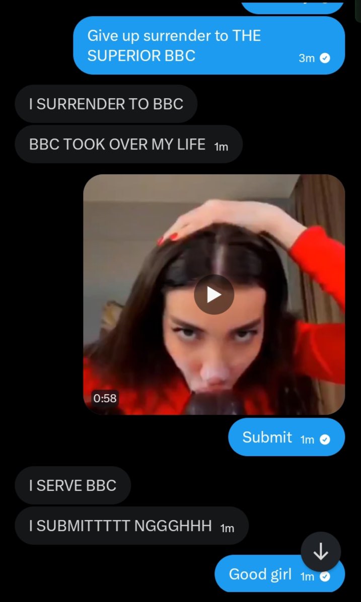 goddessg00ns's tweet photo. I got completely destroyed by @unknown41079043 and made to SUBMIT to BBC AS MY NEW ADDICTION 
#wankchat #wankbattle #bnwo https://t.co/kzG20yBIjE
