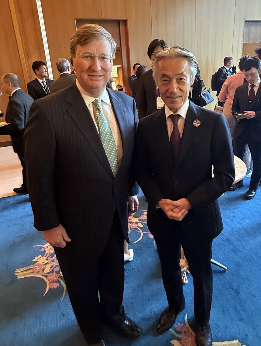 tatereeves's tweet photo. Always good to visit with my friend, Japanese Ambassador Yamada!

Mississippi and Japan are stronger together.

Japan remains Mississippi’s Number One foreign direct investment partner, and we’re grateful for the opportunities our partnership creates. 🇺🇸 🇯🇵 https://t.co/51lk8yYEtX