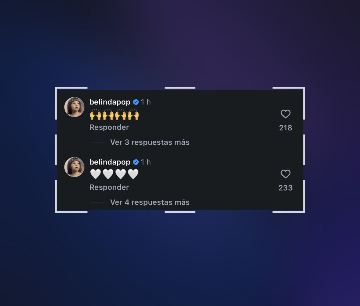 —Belinda apoyando a Danna en su última publicación 🪞✨