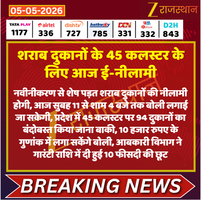 zeerajasthan_'s tweet image. #Jaipur: शराब दुकानों के 45 कलेस्टर के लिए आज ई-नीलामी

@kashiram_journo #LatestNews #RajasthanNews #RajasthanWithZee
