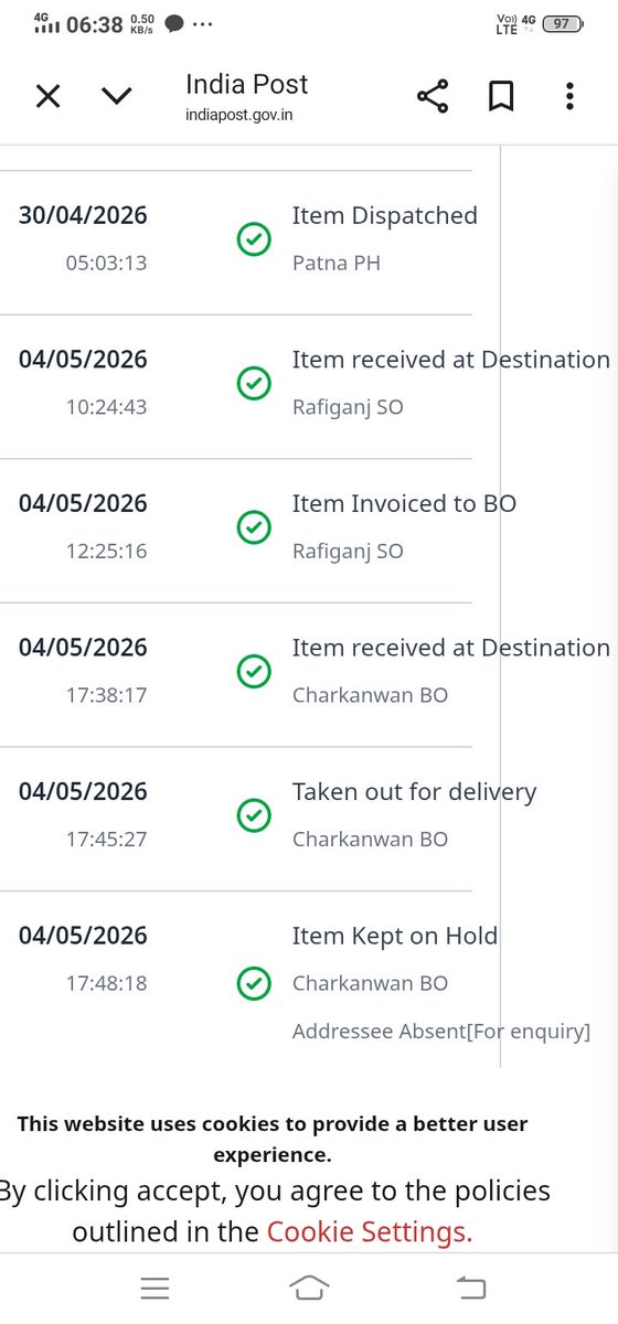 Manishsavarn's tweet photo. Dear @IndiaPostOffice 
Kindly contact to Addressee Mob no.  +91 99344 46263, +91 85279 88187, +917633088155 
Address is mentioned for your reference. 
Regards,
Jai Hind https://t.co/OnK5ZMUiAV