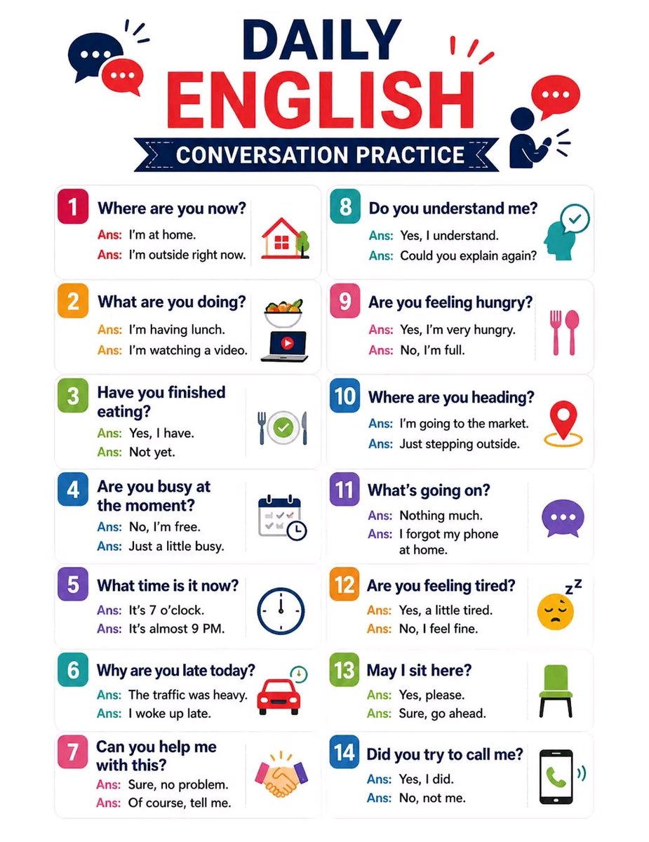 msjiriyaacademy's tweet image. Daily English conversation practice 
.
.
.
.
.
#spokenenglish #englishgrammar #learnenglish #EnglishPractice #EnglishSentences