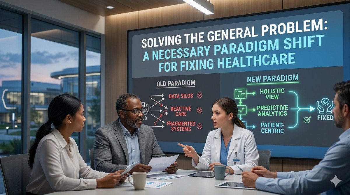 SentiaSystems's tweet photo. Solving the General Problem: A Necessary Paradigm Shift for Fixing Healthcare
Integration and catering to specialties are killing medicine
Read on Substack:
https://t.co/eaKUyGA33C
Or
Read on our site:
https://t.co/9uAHCLGUeF
Or on our parent’s site:
https://t.co/9prulh2t52 https://t.co/wO1SkC8xwM