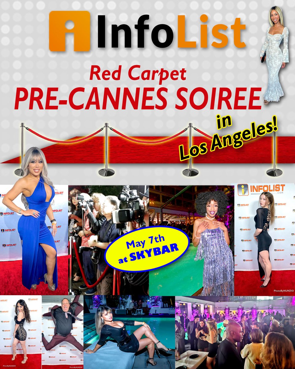 INFOLIST's tweet image. INFOLIST.com #RedCarpet PRE-CANNES SOIREE - HIGH-END #NETWORKING EVENT!

A-List SPECIAL GUESTS from blockbuster films, TV, music &amp;amp; top influencers!

Info &amp;amp; Tickets:
infolist.com/listing/red-ca…
.
#precannessoiree #contentcreator #talentmanager #castingdirector #filmmaker