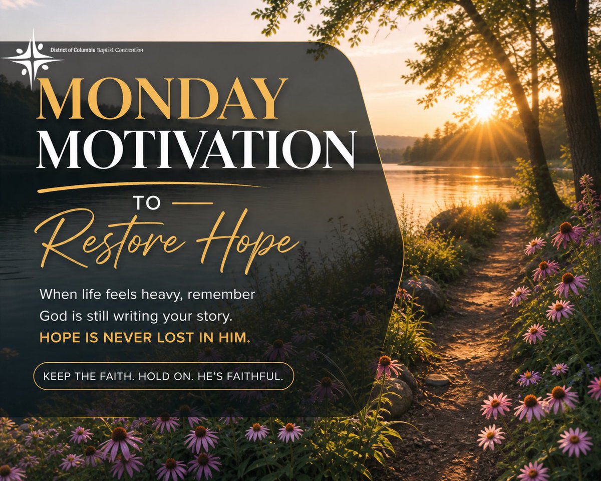 dcbaptists's tweet image. This week, release your plans and trust God’s will. His direction is always better. #MondayMotivation #DCBC