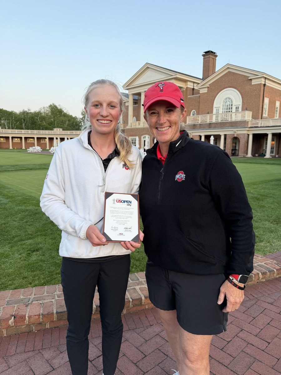 OhioStateWGOLF's tweet photo. Ticket punched 🎟️ 

Huge congratulations to Nellie Ong on qualifying for the U.S. Women’s Open 🇺🇸🤩 https://t.co/QpTzDoOMMN