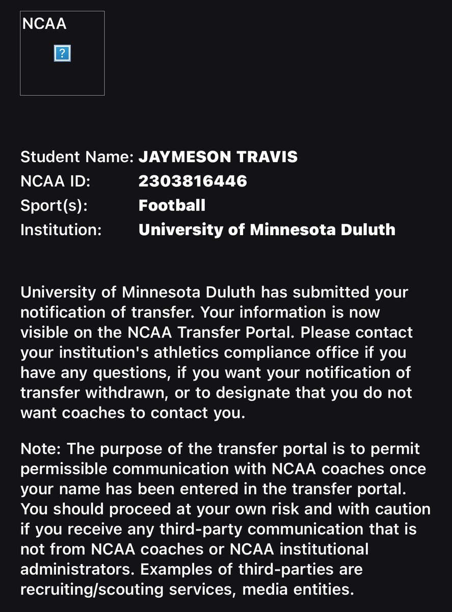 Jaymeson_Travis's tweet photo. 6’5 245 ATH/TE/P || Transfer: 2yrs + Redshirt available. https://t.co/C49lu0AX0r