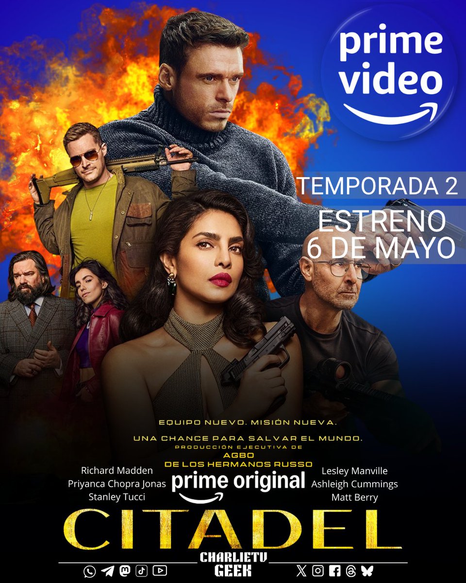charlietvgeek's tweet image. #SERIES

Protagonizada por Richard Madden, Priyanca Chopra Jonas y Stanley Tucci, llega la segunda temporada de #Citadel, estreno 6 de mayo solo en #PrimeVideo.

#CitadelOnPrime