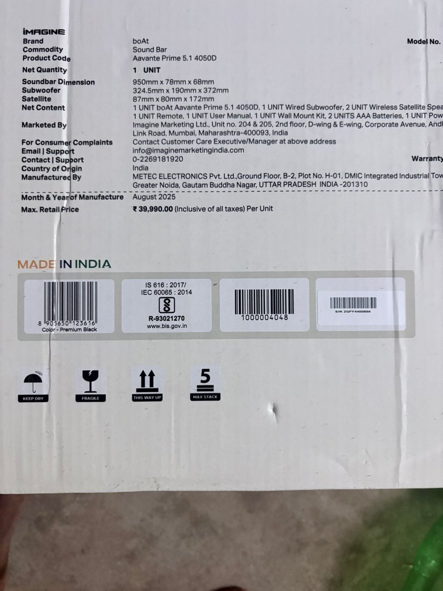 I have purchase boAt Aavante Prime 5.1 4050D but repair training warranty claim but difficult just 1 month ded product worst response boat and flipkart please clear my issue 
<a href="/Flipkart/">Flipkart</a> 
<a href="/amazon/">Amazon</a> 
<a href="/RockWithboAt/">boAt</a> 
@flip