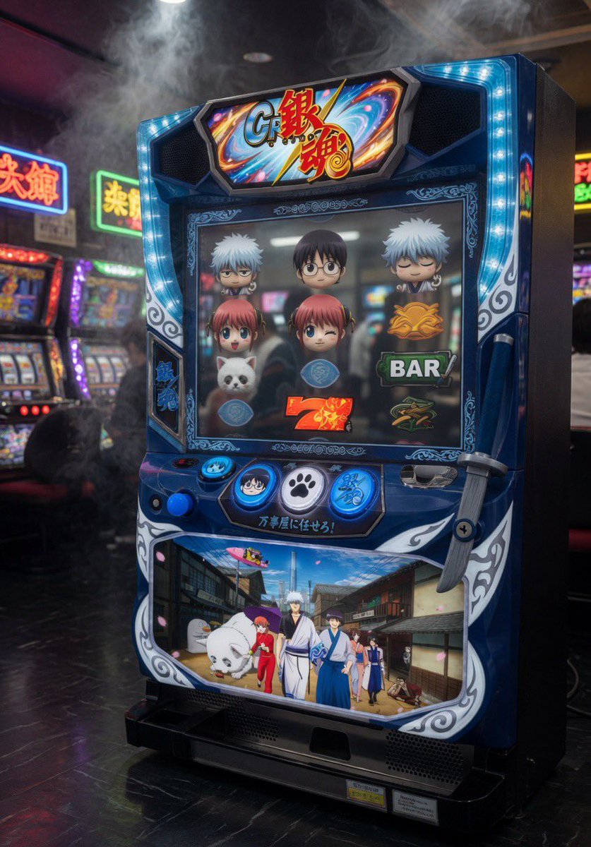 hamachan0505's tweet image. もしも銀魂のスロット台があったら、、、

#gintama
#ai