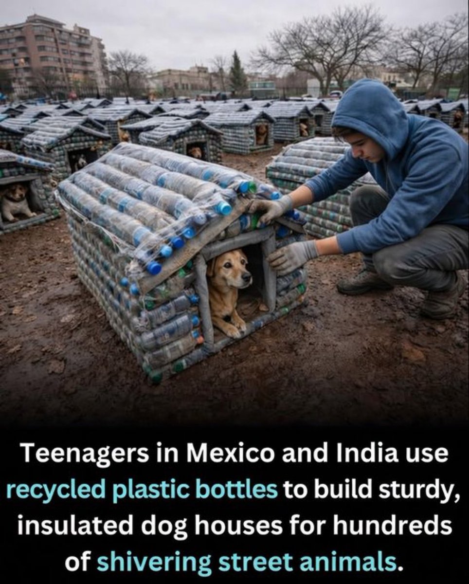 Now that is an interesting idea! Making shelters for animals from Recycled Plastic!