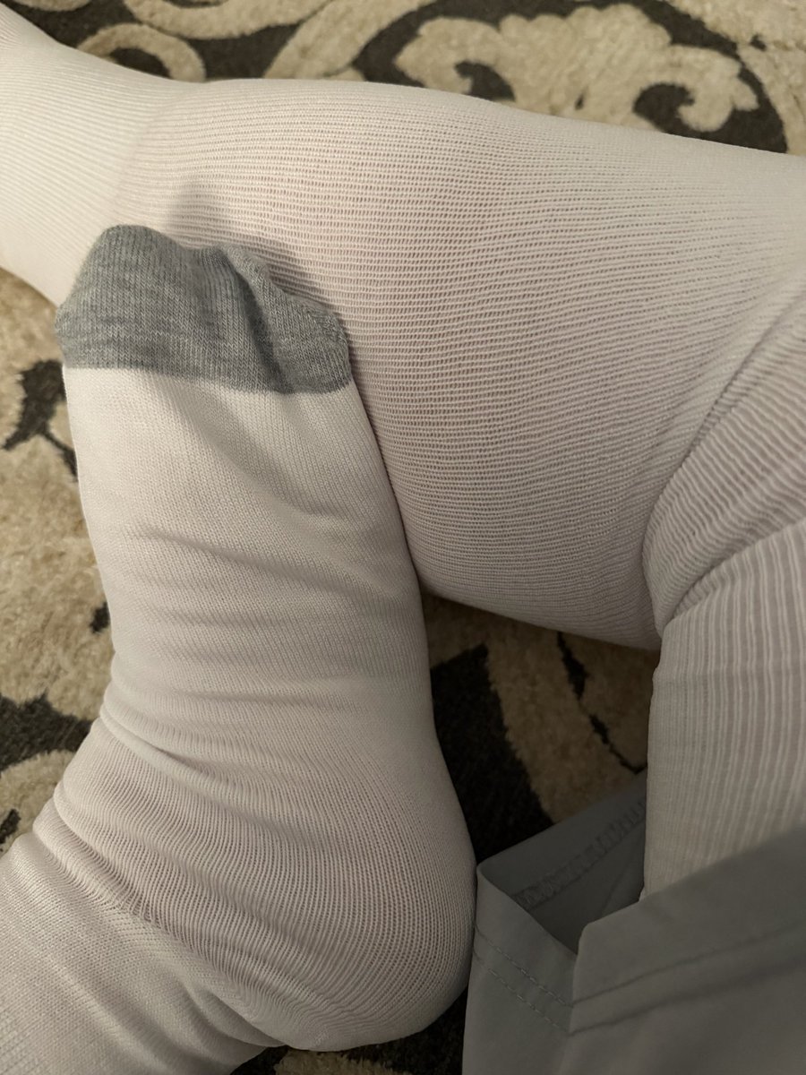 Breaking in some new soccer socks. 😏