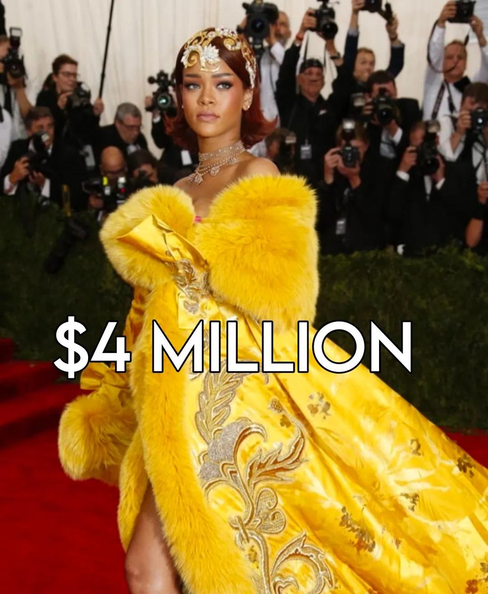 Tickets to the Met Gala are over $100,000, tables are $350,000. Outfits often exceed the hundreds of thousands. 
This isn't about "raising money." 
This is parading wealth.
This is a celebration for those out of touch with reality. 

With what they wear for a few hours, you could
