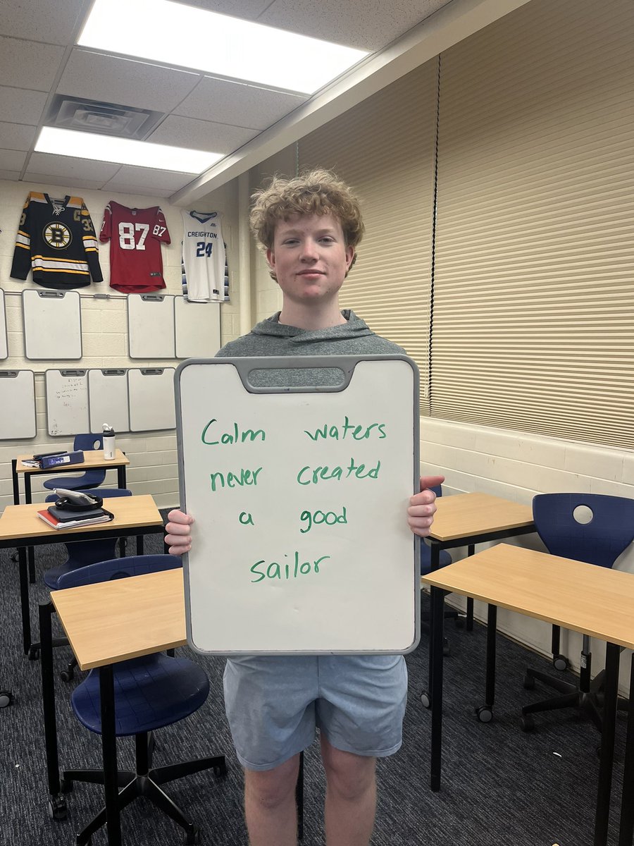 PrepHopeSquad's tweet photo. Happy Motivational Monday! This week’s quote reminds us that rough situations develop us for the future. Everything thing that you go through in life prepares you for the next challenge. Thank you!- Lukas Mckernan ‘28 https://t.co/FRjupvWrwG