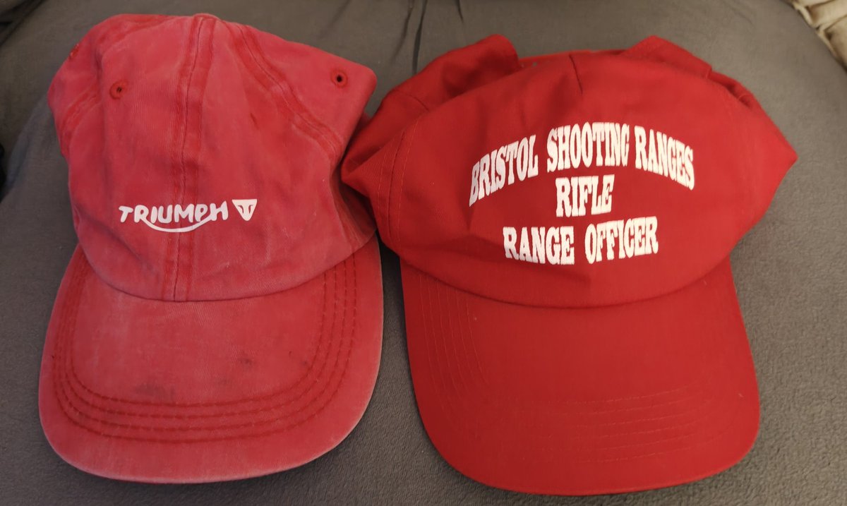 StopBeingDuped's tweet image. I ❤️ wearing these out. I ride a Triumph and worked this range. I've been harassed, by illiterate libs, who see a red hat and assume: MAGA. When they see the range hat up close, they timidly walk away. Wearing the other I yell back "You can't spell Triumph w/o TRUMP!"#GMG #ICarry
