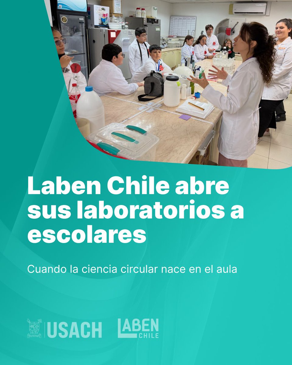 LABENCHILE's tweet photo. Abrimos nuestra casa a estudiantes escolares 🔬 En alianza con @parexploranorte, jóvenes de Padre Hurtado y Colina visitaron Ecolaben y el Lab. de Migración e Inocuidad, y se llevaron algo invaluable: la diferencia entre biodegradable y compostable. El cambio empieza en el aula. https://t.co/rDYbJCkQo3