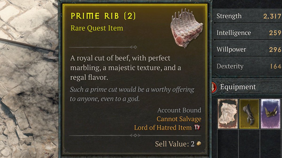 Prime Rib Cow Location Could there be more to discover? The Cow King drops Prime Rib Quest Item