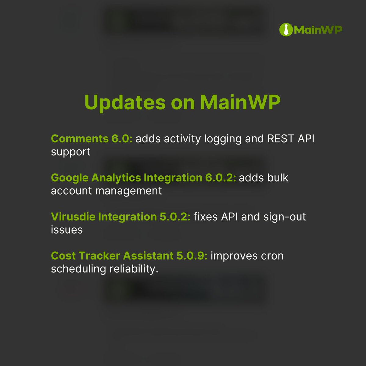 MainWP tweet media