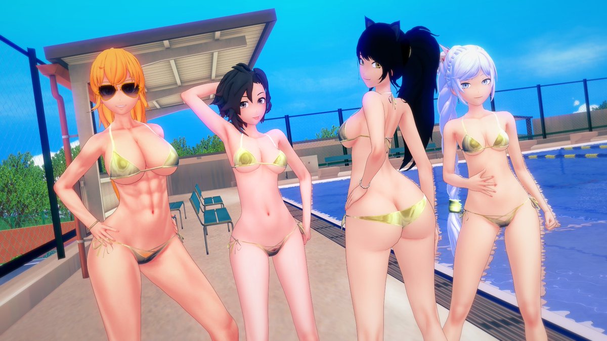 RWBY__Lewd's tweet photo. Inspired by certain corners of the Internet, Yang bought her team matching bikinis for Golden Week.
#RWBY #RWBYNSFW #R34 https://t.co/m0qhu7WE75