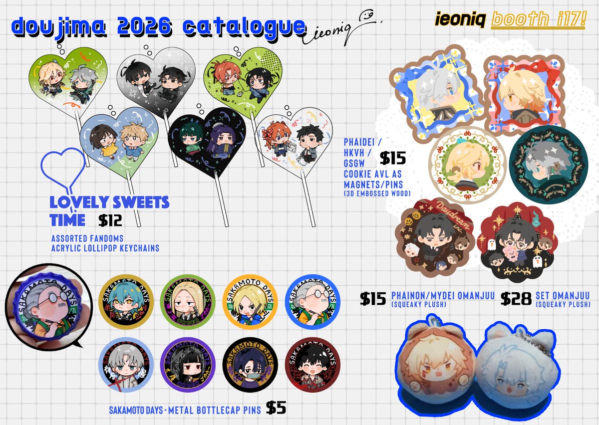 (rts❣️) Hi!! My (rough) catalogue for #doujima2026 ! I'll be at booth i17, hope to see you there ! 🐥🐥
(1/3)