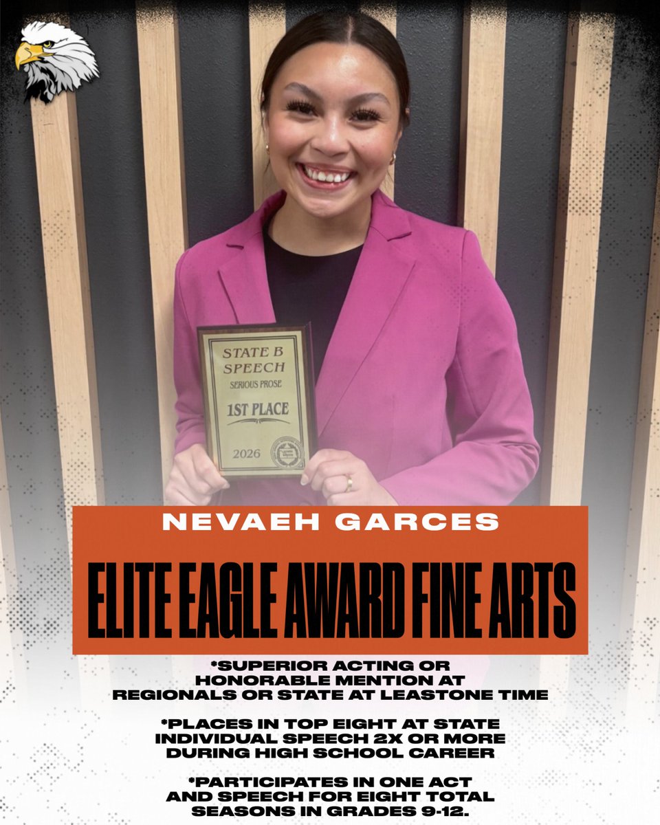 Enderlinad's tweet photo. The Elite Eagle Award Winners:

Karson Gruba
Kaitlyn Maasjo
Orien Adargo
Nevaeh Garces

Enderlin School's highest athletic or fine arts award we give! Recognizing not only accomplishment, but also dedication and commitment for an entire career! They will be in the lobby forever! https://t.co/pqlVjtzBdV