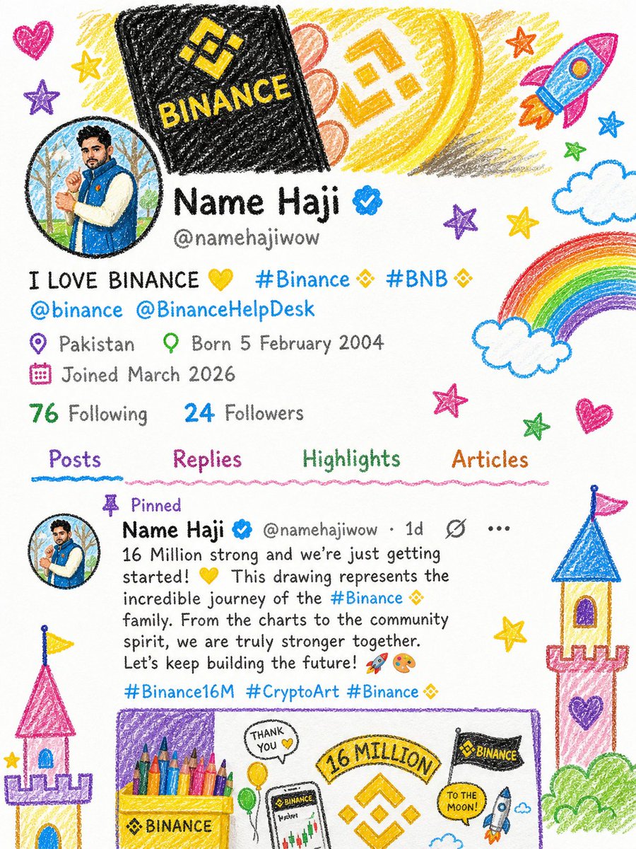 namehajiwow's tweet image. Turning dreams into colors 🎨✨
Celebrating the journey with Binance 💛
#CryptoArt #Binance #BNB