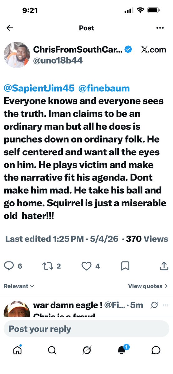FinebaumsIman's tweet photo. My goodness sakes alive..,.
ROFLMAO
Chris you need a life .
You hate is remarkable.
I don’t and refuse to live with the mindset you have .
It’s obvious the weight is too much. https://t.co/QbMiZ5QUmL