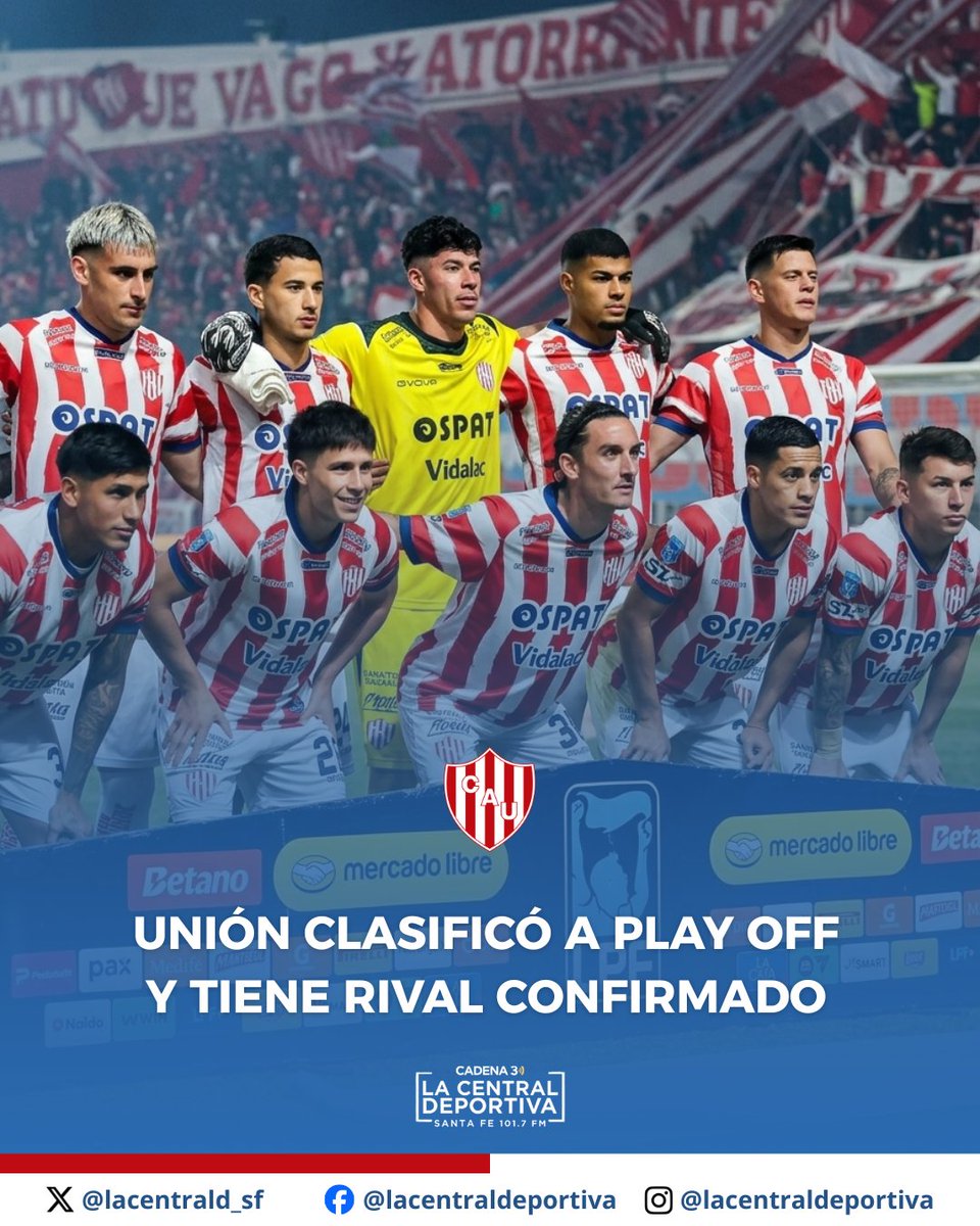 🔴⚪ #Unión || 👉🏻 Tras el cierre de la fecha, Unión clasificó a los octavos de final del #TorneoApertura🏆.

✅ En dicha instancia enfrentará a Independiente Rivadavia en Mendoza el próximo Sábado a las 21:30H.

⚠️ Se cruzan debido a que el Tatengue terminó 8° de la zona A y la