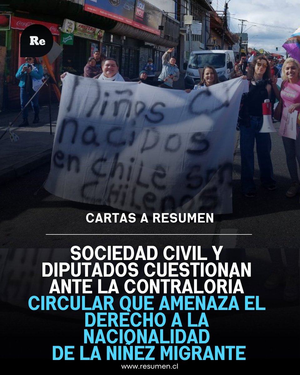 CARTAS | Se solicitó a Contraloría que determine si la circular se ajusta al marco constitucional y legal vigente, si es compatible con la jurisprudencia sobre la noción de "extranjero transeúnte", y si corresponde su revisión, modificación o invalidación
resumen.cl/articulos/soci…
