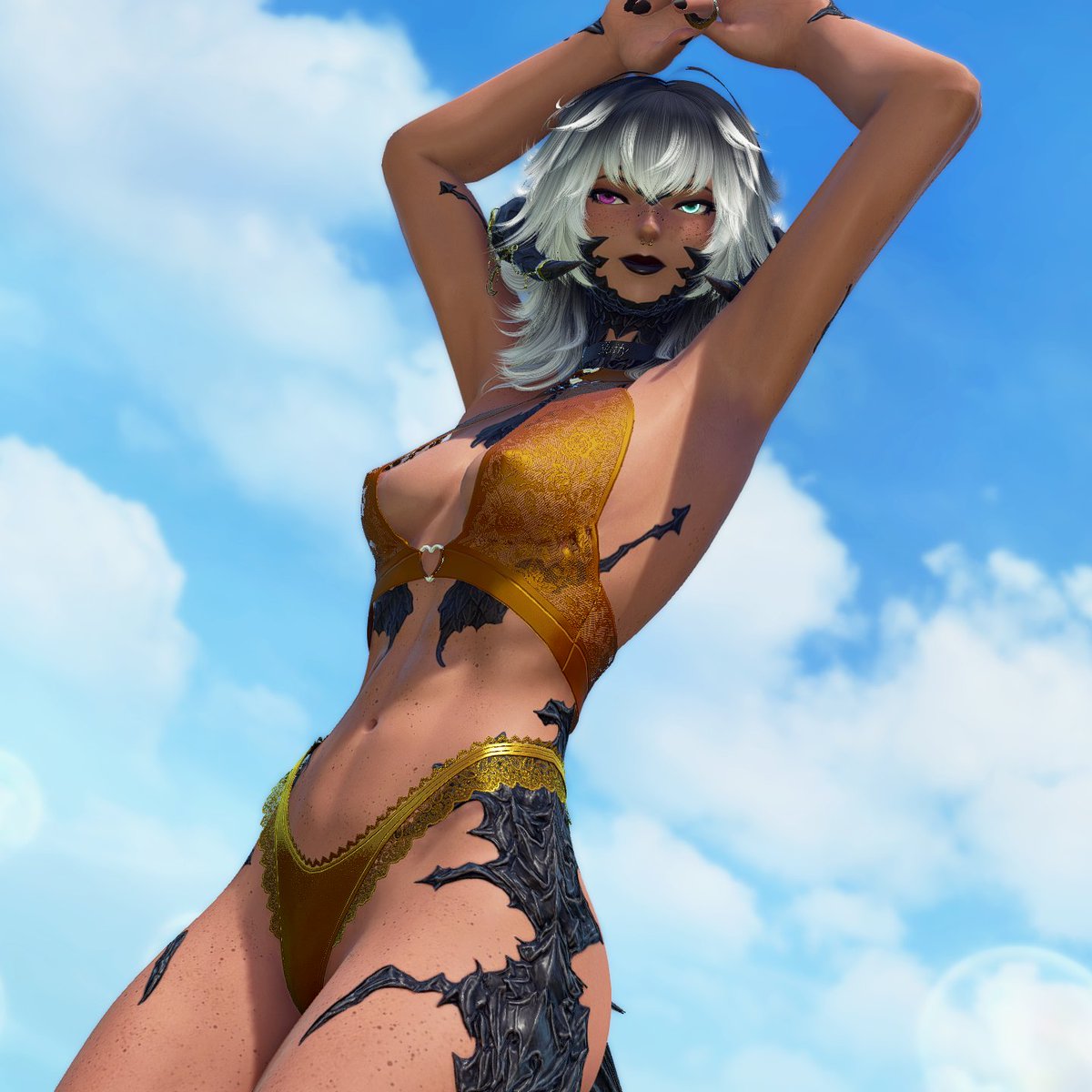 mothxia's tweet photo. She's on golden week duty! 
[#ffxiv ~ #aura ~ #gposers] https://t.co/oiRDJtFSug