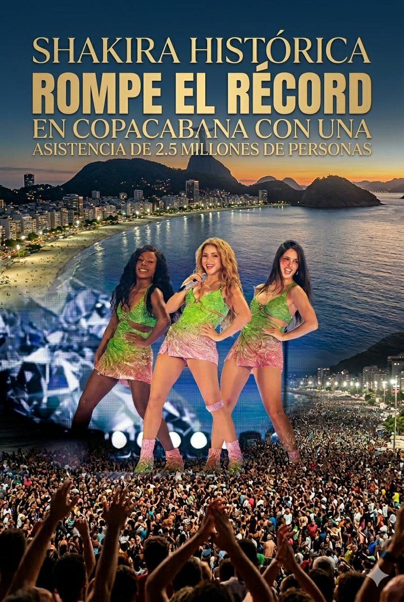 juniorbebarrera's tweet photo. @shakira le puso nombre al 2026: El año de Copacabana. 2.5M de testigos ✨ #ShakiraHistórica #TodoMundoNoRio https://t.co/ZU3iDWpthZ