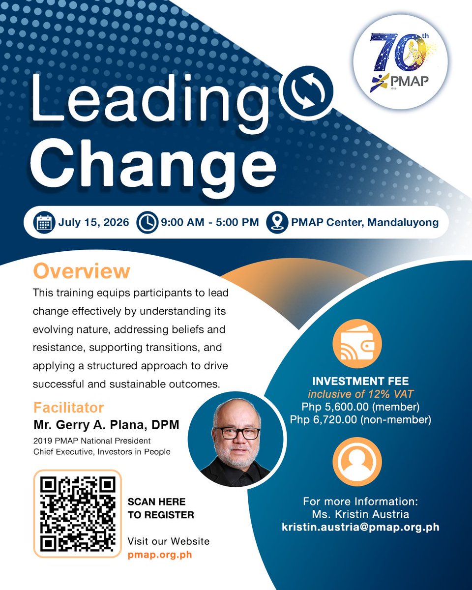 PMAP1956's tweet photo. Join our Leading Change Training and turn uncertainty into opportunity—because the best leaders don’t just adapt, they drive transformation. Register now and be the change your organization needs.
https://t.co/bhda8MNrcW https://t.co/e6n8pTx9k4