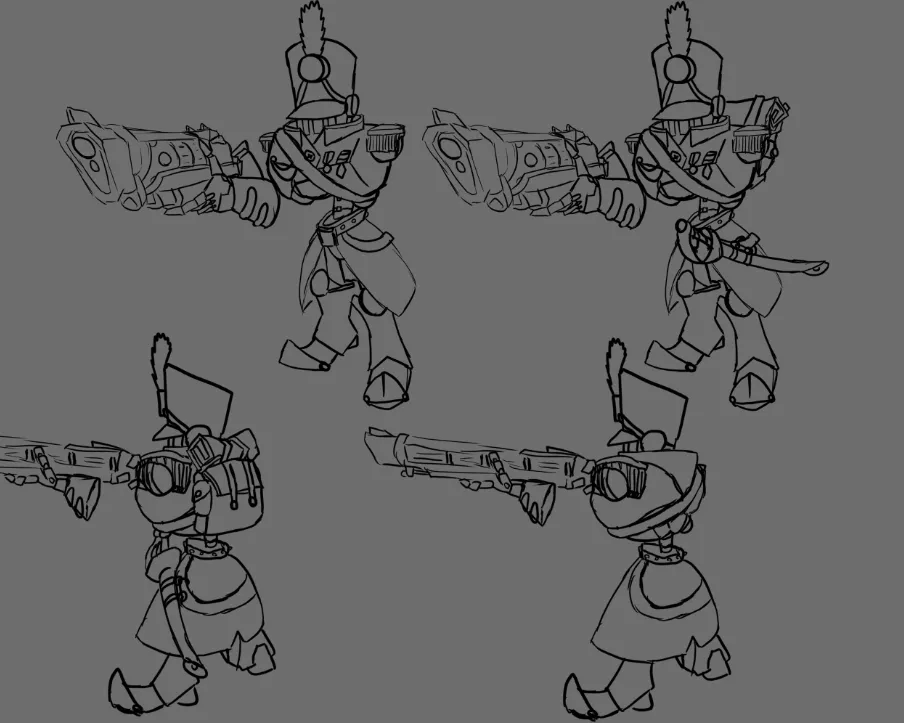 Glitcherton's tweet photo. @FarFarWestGame Cooked. 
Feels like a blend of Helldivers and Deeprock with rouge-lite elements and a theme of Robot wizard cowboys. Oh yeah, It's peak.
#fanart #FarFarWest
Here's a skin concept no one asked for too: https://t.co/sQ1ZoXY4T3