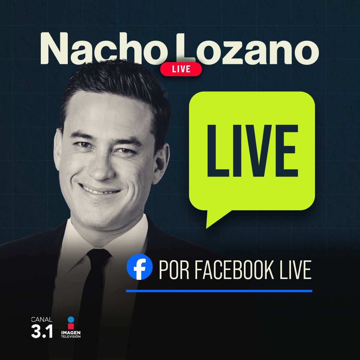 nacholozano's tweet image. #LunesDeLive  |  ¿Quieren platicar un rato? Los espero #ComoNadieEnLaNoche, pasando las 21:00 hrs. por #FacebookLive de mi perfil: facebook.com/nacholozanoPAGE